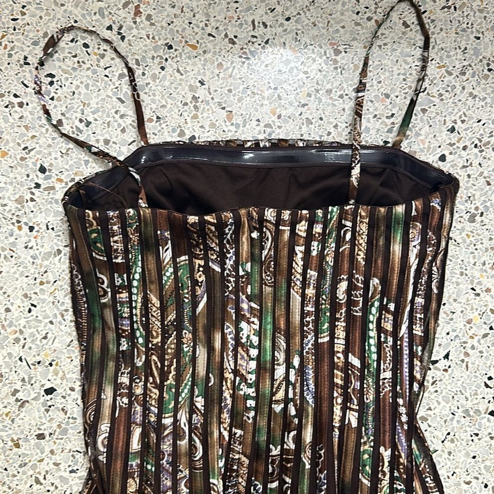 Cache vintage 90’s midi cocktail dress brown sexy back zip US 6 - Picture 12 of 12